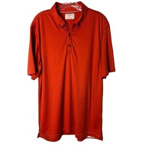 Linksoul Men's Golf Short Sleeve Dry-Tech Rust Polo Shirt Size L Tempus Fugit